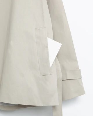 Stand-neck Big Gun Patch Yoke Short Trench Coat