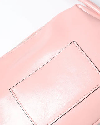 2-way center seam leather tote bag