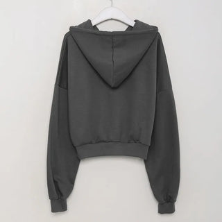 2-Way Cropped Hoodie Zip-Up
