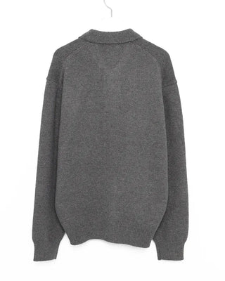 Semi-Clothed Polo Knit Cardigan