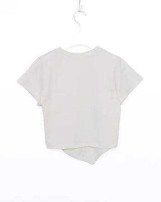 Twisted Cropped Half-Sleeve T-Shirt