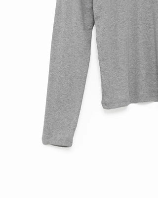 Jewel neck simple long T-shirt