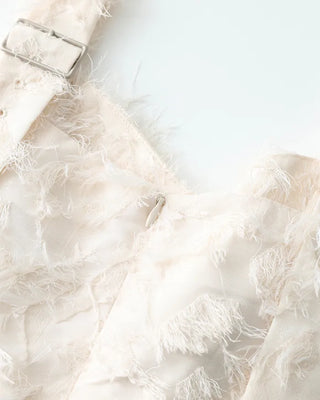 (ORIGINAL) Heart Neck Feather Jumpsuit