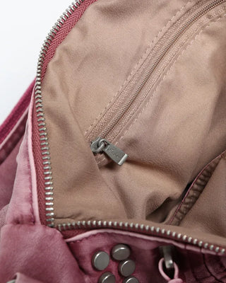 Block stitch double stud 2-way Boston bag