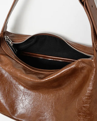 Eco-leather round shoulder bag