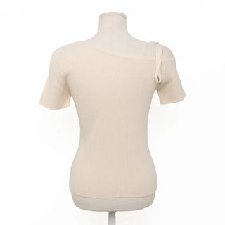 Asymmetrical Ribbon Short-Sleeve Knit
