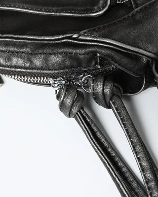 Vintage Washed Square Eyelet Shoulder Bag