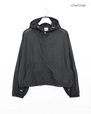 Hooded cropped windbreaker