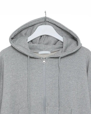 Cropped double-zip hoodie