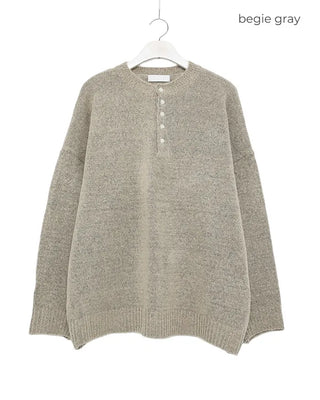 Henley neck oversized knit