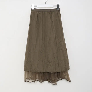 Chiffon wrinkle long skirt