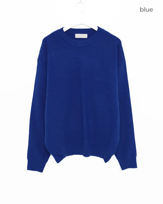 Rib-knit crew neck