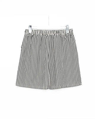 Striped elastic waist shorts