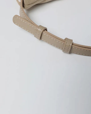 Suede drawstring shoulder bag