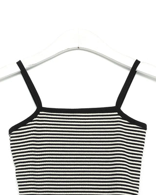 Striped camisole cardigan set