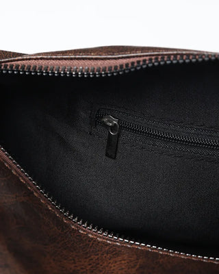 Vintage leather one-shoulder square bag