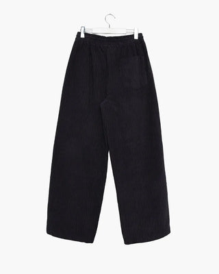 Corduroy wide-leg pants with elastic waistband