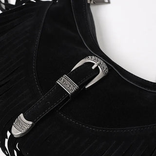 Tassel suede bag