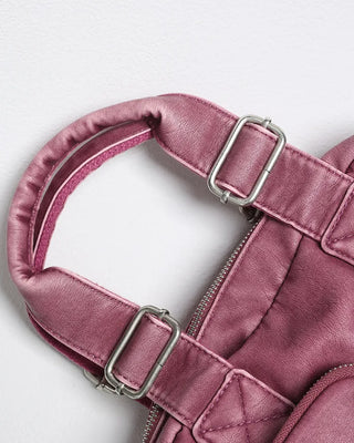2-Way Vintage Double Pocket Square Boston Bag