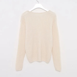 Ribbed long-sleeve wool knit