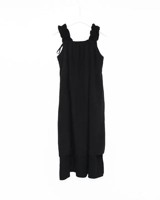 Shoulder Ribbon String Long Dress