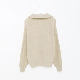 Half-zip knit top