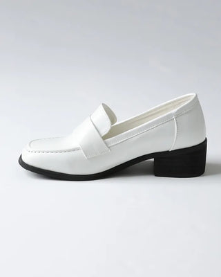 Square-line classic loafers
