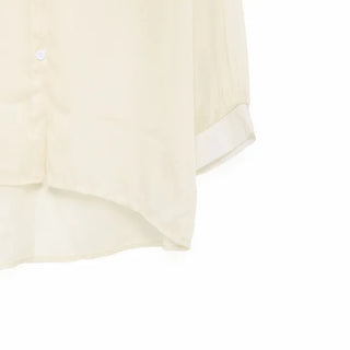 Drop-shoulder sheer shirt