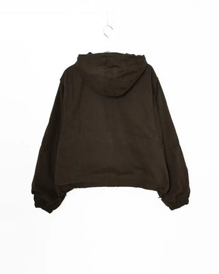 Piping Tape Point High Neck Hooded Jumper
