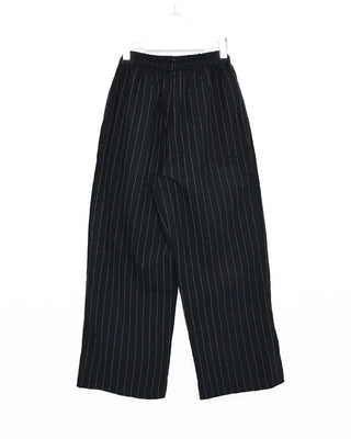 Striped wide banding pants