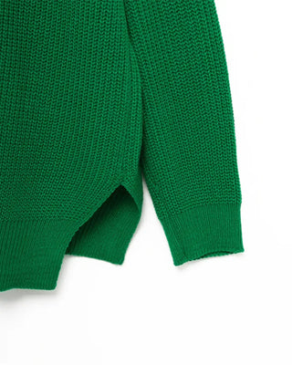 Crew neck slit knit