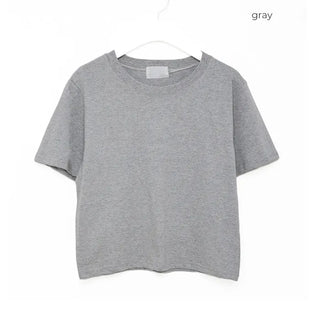 Basic cropped short-sleeved T-shirt