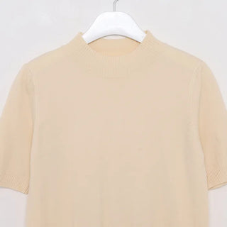 Half-neck short-sleeved knit