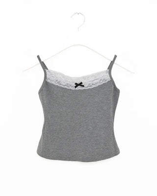 Lace sleeveless set T-shirt