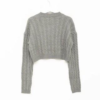 Twist knit cardigan and shirt set