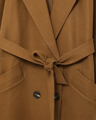 Double-breasted long coat