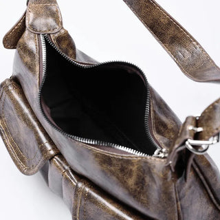 Double pocket leather bag