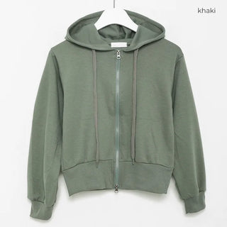 2-way cropped hoodie zip-up