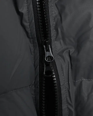 Eco-leather oversized padded jacket