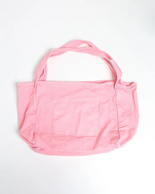 Color-washed denim square tote bag