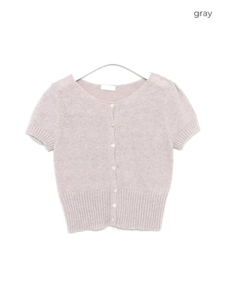 Half-sleeve knit cardigan