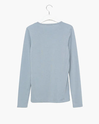 Round neck rayon long-sleeve T-shirt