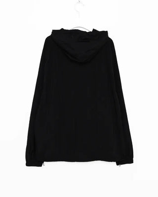 Nylon hooded drawstring zip-up jacket