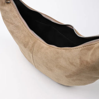 Suede Round Shoulder Bag