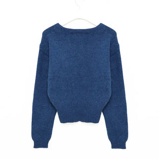 V-neck light wool cardigan