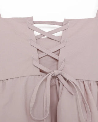 Back shoelace peplum camisole