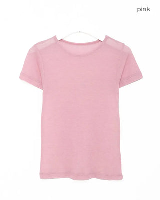 Slim round half-sleeve T-shirt