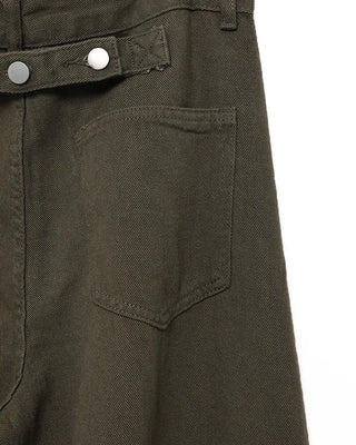 Cotton pants with back button detail