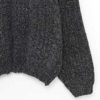 Cable Zipper Cardigan