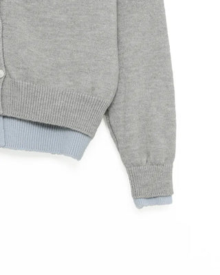 Round neck layered cardigan